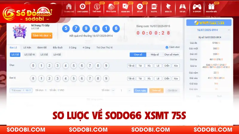 Sơ lược về SODO XSMT 75s